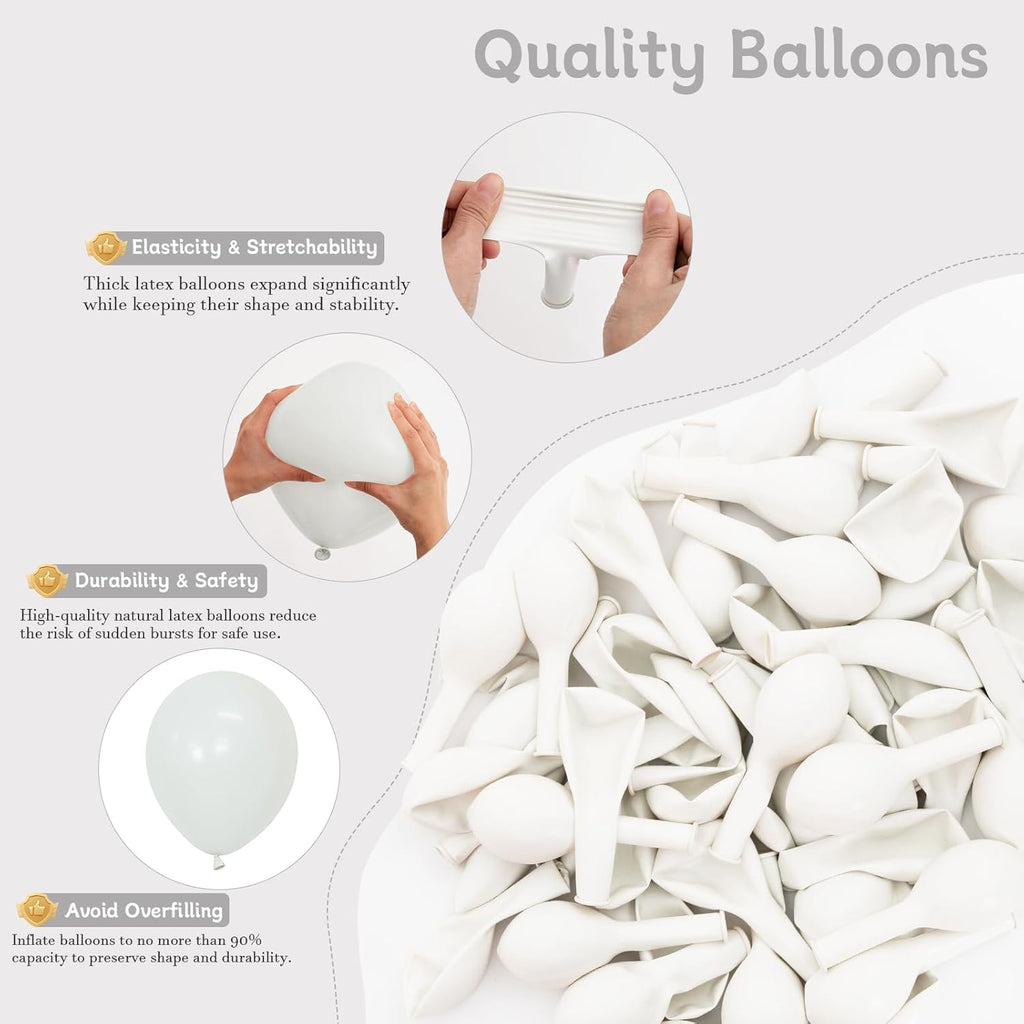 White Balloons - 60 PCS 12-Inch Latex Balloons for Birthday, Wedding, Baby Shower & Holiday Decor