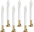 Creative Hobbies® Electric Window Candle Set - Pack of 6 with On/Off Switch & Brass Plated Base