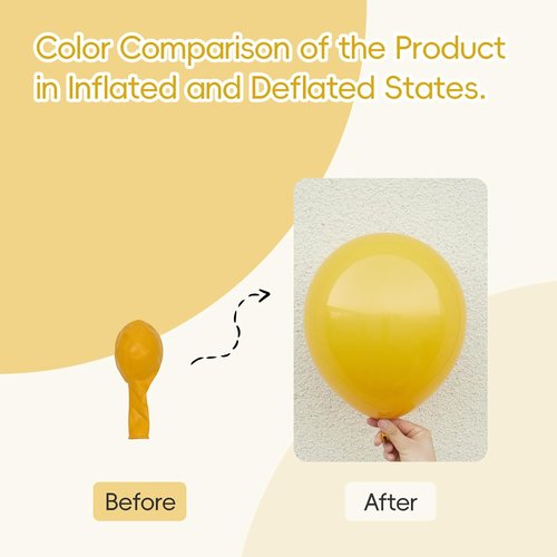 Mustard Yellow Balloons - 12-Inch Latex Party Balloons | 50-Pack for Fall, Thanksgiving & Baby Showers