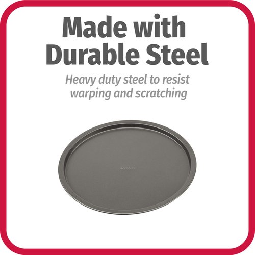 GoodCook Set of 4 Nonstick Steel 10 Inch Personal Pizza Pans Set, Gray