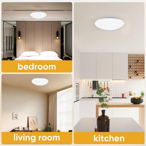 TEHAUX Plastic Ceiling Light Cover Round Lampshade for Bedroom Install Recessed Ceiling Lamp Shade Soft Light Filter Fixture Replacement Space Saving Lamp Cover for Home