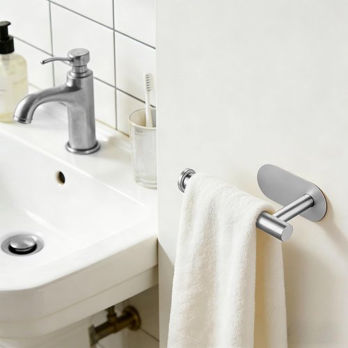2 Packs Toilet Paper Holder No-Drill Self-Adhesive Towel Rack Stainless Steel Waterproof Rustproof Roll Paper Holder for Bathroom Washroom RVs (Brushed Silver)
