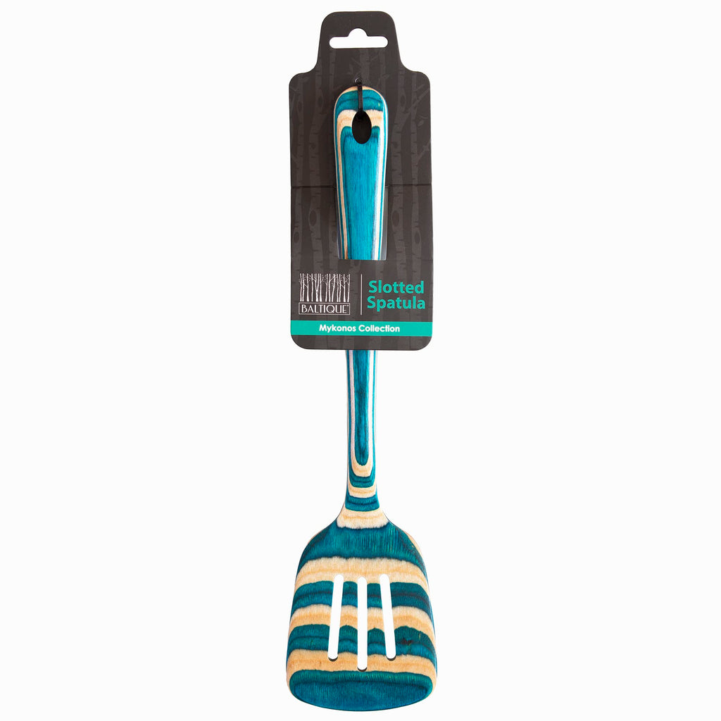 Totally Bamboo Baltique Mykonos Collection 12-1/2" Wooden Slotted Spatula, Safe for Nonstick