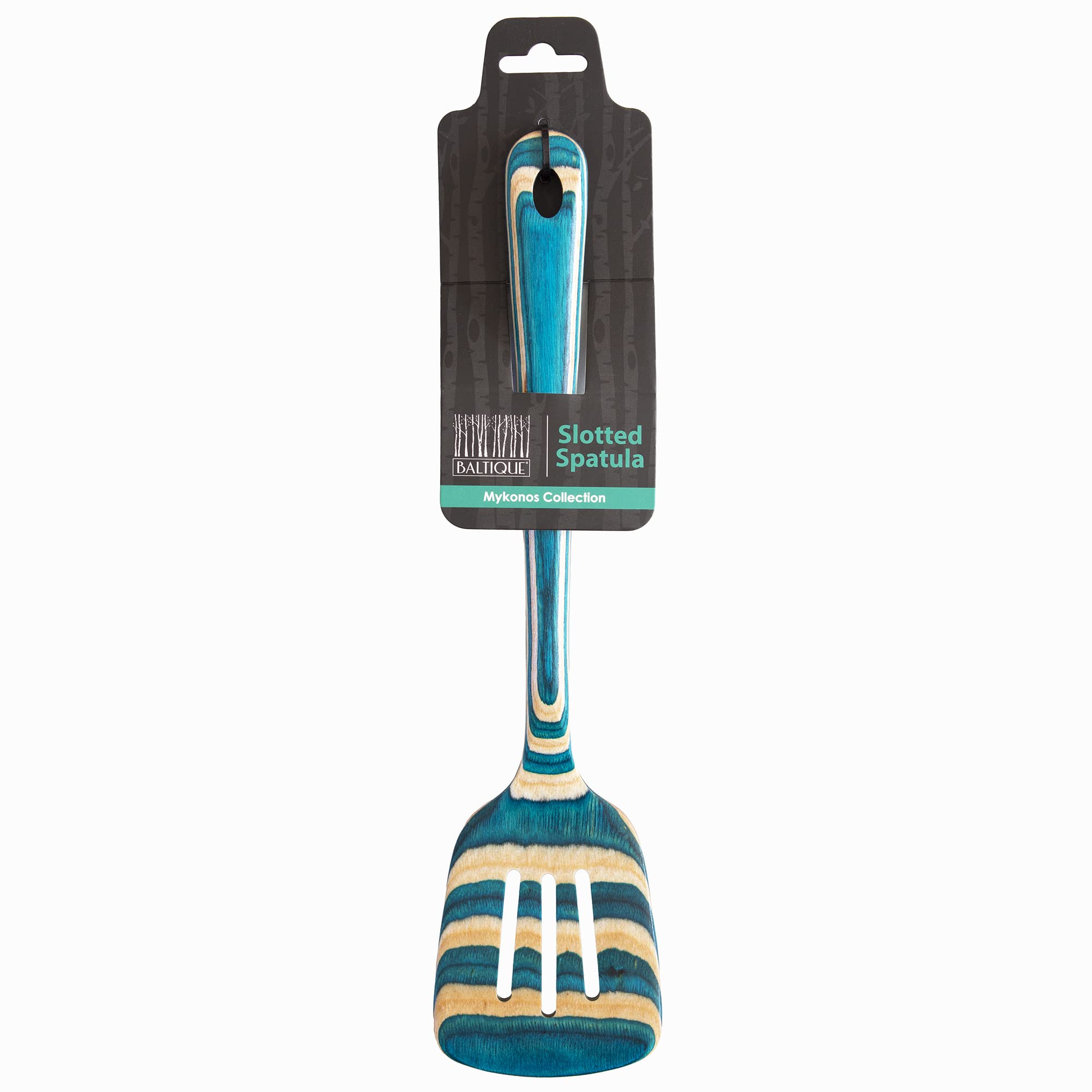 Totally Bamboo Baltique Mykonos Collection 12-1/2" Wooden Slotted Spatula, Safe for Nonstick