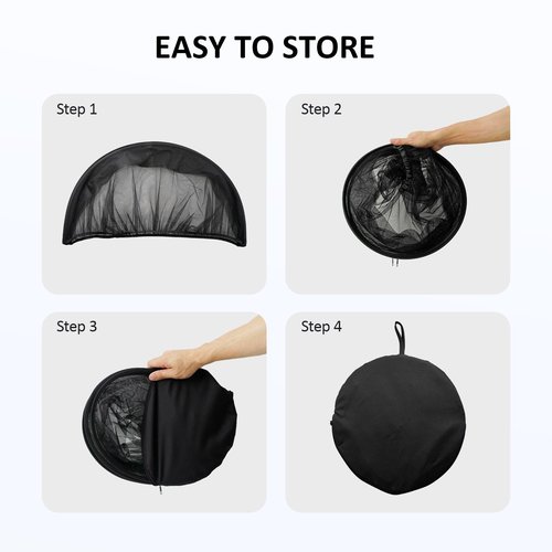 Cheermomo Pack n Play Cover, Travel Crib Tent, Pack and Play Mosquito Net Cover with 2-Way Zipper for Playpen/Mini Crib/Twin Bassinet to Keep Cats Out, Black