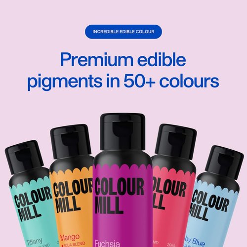 Colour Mill Botanical Pack Aqua Blend - Water-Based Food Coloring Set | 20ml in Dusk, Latte, Lilac, Olive, Rose & Sage
