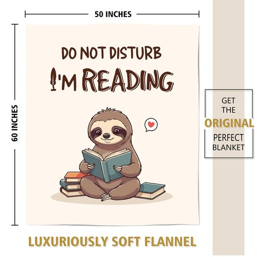 GiltGlimmer Book Lovers Gifts - Do Not Disturb I'm Reading Blanket, Reading Gifts for Book Lovers Bookish Bookworm, Books Club Gift for Women Men, Literary Gift Ideas for Birthday Graduation 60"x50"