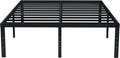 EMODA 18-Inch California King Bed Frame - Heavy Duty Metal Platform with Large Storage, Noise-Free, Black