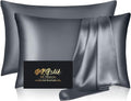 Mulberry Silk Pillowcase Set - 2 Pack Queen Size | Anti-Acne & Hair Care | Space Grey
