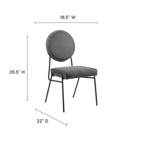 Modway Craft Fabric Upholstered Side Dining Chair in Black Charcoal