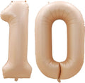 GOER Jumbo Number 10 Balloons - 42 Inch Foil Helium Balloons for 10th Birthday & Anniversary (Caramel)