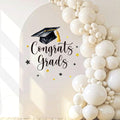 FYSUIMU Graduation Cap Decal - Black & Gold Welcome Sign for Party Decorations | Perfect for Balloon Arches