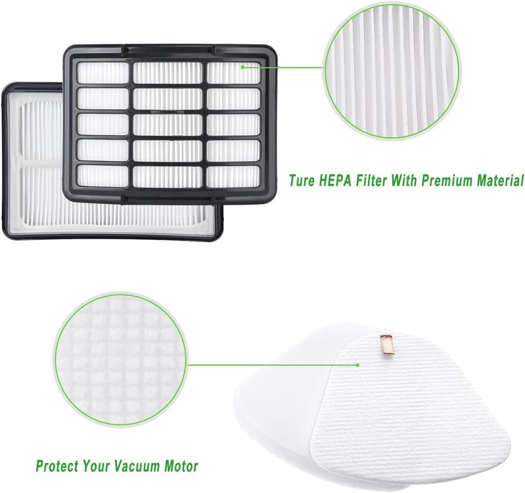 Shark Navigator Lift-Away Vacuum Filter Replacement - 2 HEPA + 4 Foam & Felt Filters Set