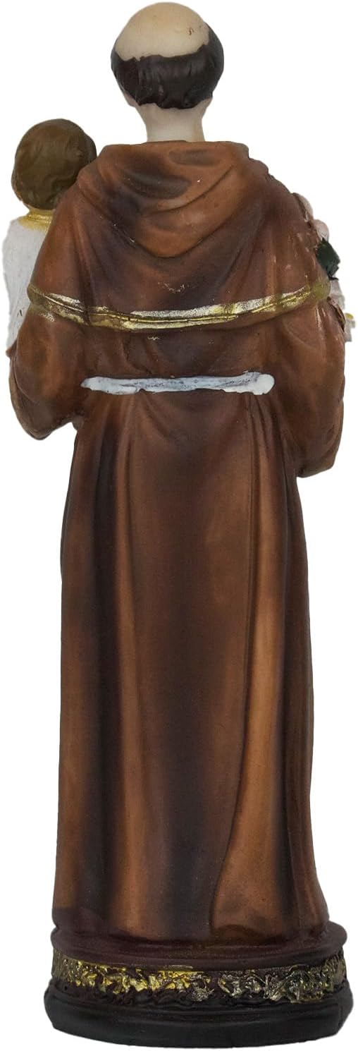 St. Antonio Mini San Antonio De Padua Figure - Resin Religious Statue | 5 Inches Tall