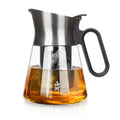 ZENS Design Glass Teapot with Infuser, 23 oz Small Loose Leaf Tea Steeper Pot with Stainless Steel Spout for Hot Tea Steeper, Oval Handle Clear Tea Pot with infusers for Loose Tea Lovers Gifts