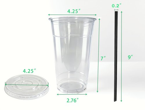 HGJDLM [25 SETS] 32 oz Cups with lids, Plastic Cups with Lids and Straws Ideal for cold drinks, smoothies, iced coffee, milkshakes Suitable for parties, events, weddings and various other gatherings.