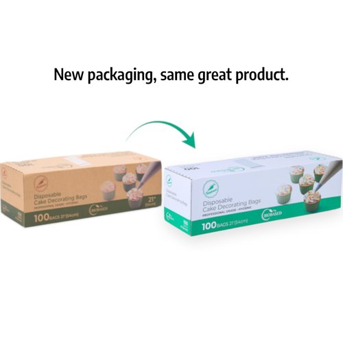 Keenpioneer Disposable Piping Bags, Biobased, 21 Inch, Extra Thick Cake Decorating Pastry Bags, Pack of 100 in a Dispenser Box, Clear, Professional Grade for Chefs and Home Bakers