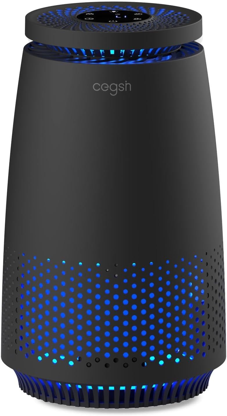 Skiennix Air Purifier - 3-in-1 HEPA Filter for Pets, Dust & Odors | Quiet Operation, Black