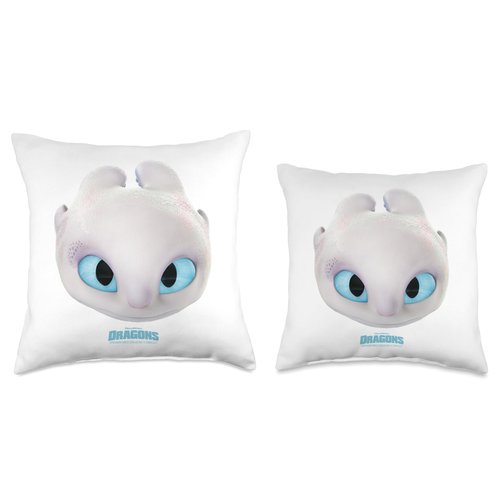 DreamWorks Dragons Light Fury Big Face Costume 3D Throw Pillow