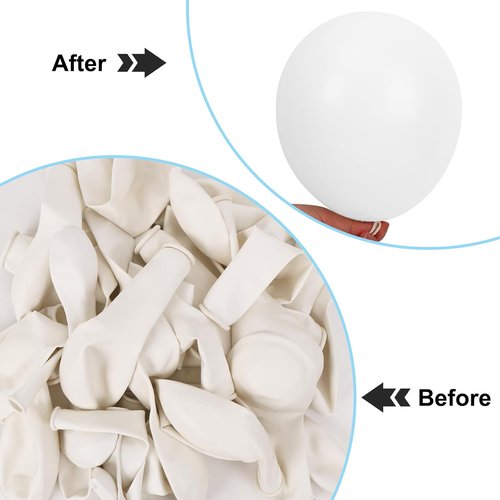 APLANET White Latex Balloons - 150pcs in Various Sizes for Birthday, Wedding, and Baby Shower Decor