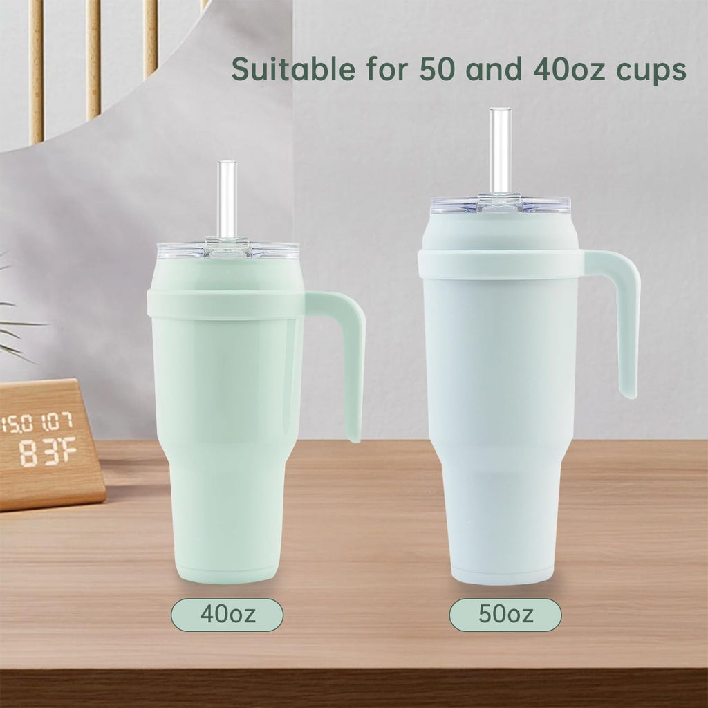 Replacement Straw Compatible with Reduce 50 oz 40 oz Tumbler, 5 Pack Reusable Straw with Cleaning Brush, Plastic, Clear