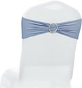 MDS Spandex Chair Sashes - Premium Stretch Covers with Buckle Slider | Pack of 50 - Dusty Blue