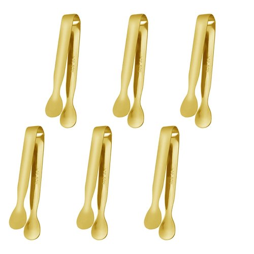 GOLD Mini Tongs for Serving - Small Tongs for Appetizers, Perfect for Mini Tongs Utensils - Gold Serving Utensils