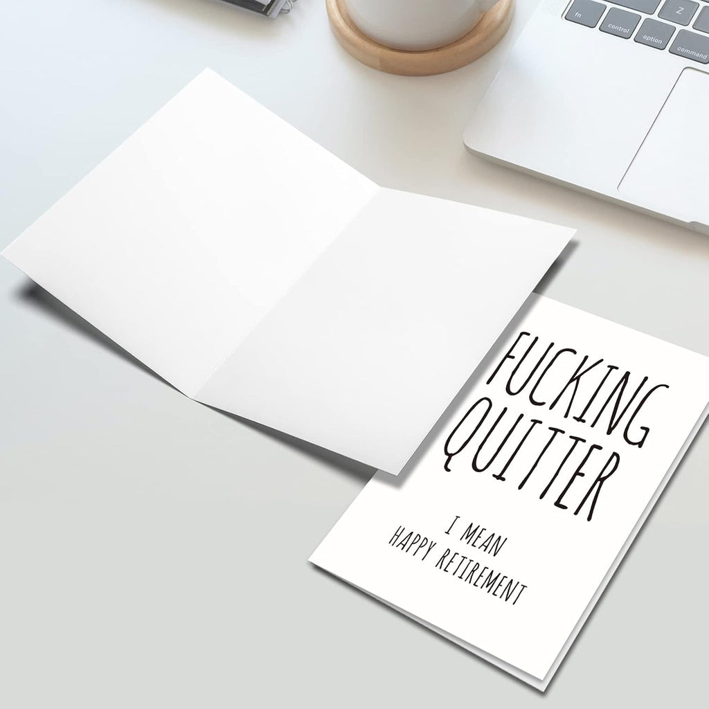 Ogeby Funny Retirement Card for Coworker Colleague Friend, Humor Retiring Card Gift for Him Her, Quitter I Mean Happy Retirement