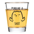 Futtumy Purr Me a Shot Glass, 2 OZ Cat Shot Glass, Funny Cat Gifts for Cats Lovers Men Women Cowoker Family Friend, Unique Present Idea Pet Lover BirthdayChristmas Gifts