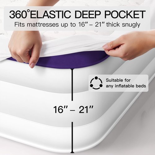 CHILLSUN Queen Mattress Pad Thick Quilted Mattress Topper, Air Mattress Cover, Super Soft Breathable and Noiseless Down Extra Thick Mattress Pad with Deep Pocket Fits up to 23 Inch Mattress