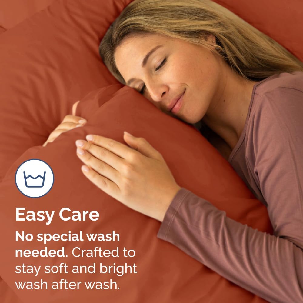 Skiennix Standard Pillow Cases Set of 4 - Ultra Soft Hotel Quality Covers - Machine Washable Terracotta