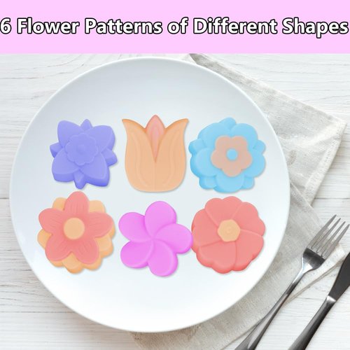 2 Packs 6-Cavity Silicone Flowers Shap Mold Assorted Silicone Flower Soap Mold Mixed Tulip Mold DIY Soap Molds for Handmade Chocolate Biscuit Cake Muffin Jelly Ice Cube