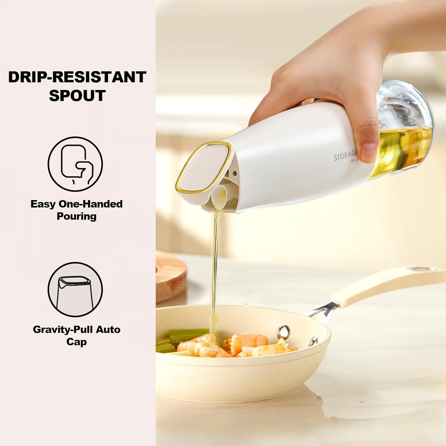 YARRAMATE Olive Oil Dispenser - Large Capacity 500ml Glass Bottle | Leak-Proof & Non-Drip Design