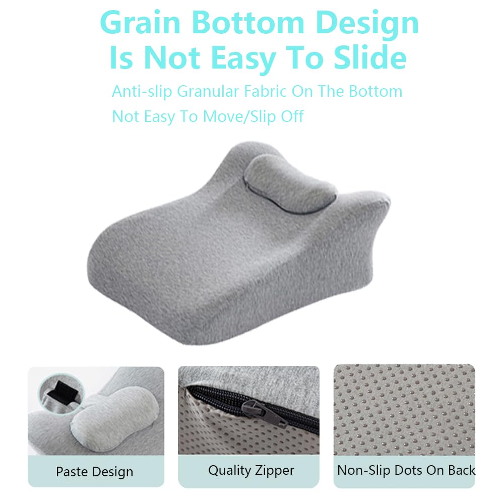 Back Pillow for Bed Sitting Up,Upright Reading Pillow Back Support,Face Down Cushion Neck Leg Pain Relief Acid Reflux Multifunctional Adult Ergonomic Memory Foam Pillow in Bed Sofa Sleeping