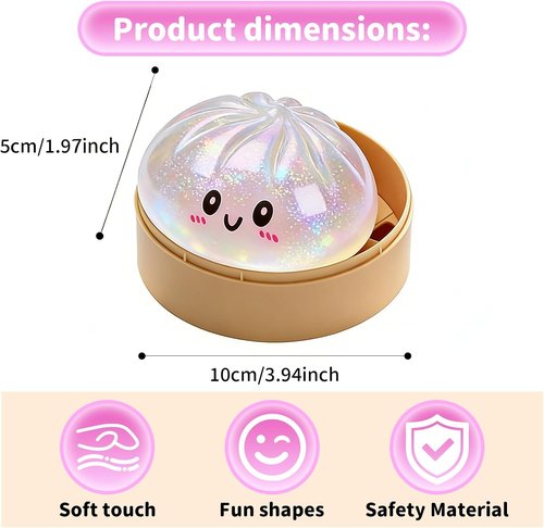 Glitter Dumpling | 2026 New Sensory Squeeze Toy for Stress Relief | Soft Decompression Dough