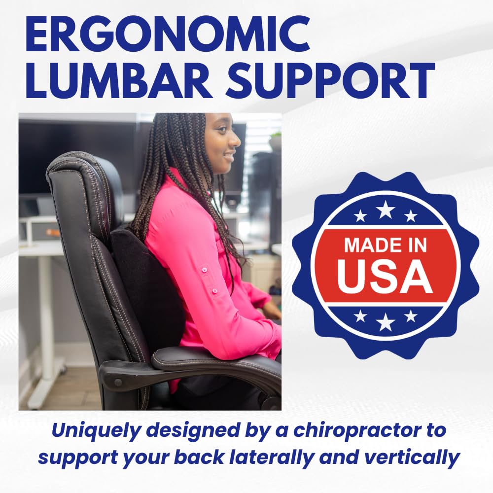 Bodyline Back-Huggar - Traditonal/Regular Style - The Original Lumbar Cushion - Black