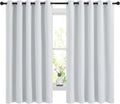 NICETOWN Blackout Curtains - Noise Reducing Thermal Insulated Drapes | 66 x 60 Inch, Greyish White, 2 Panels