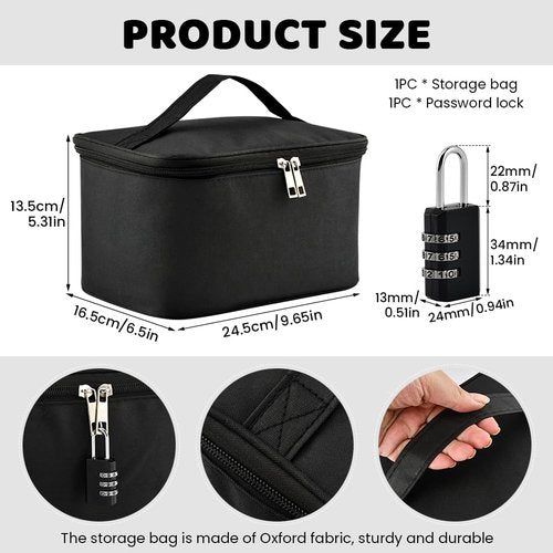 Discreet Lockable Toy Bag Storage Organizer, Women and Men Game Toys Lock Box with Combination Lock 9.45 x 6 x 5.1 Inches for Women and Men Clothes Container(COLOR:black)