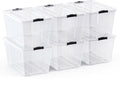 Lifetime Appliance Parts 54 Qt. Clear Plastic Storage Bin Tote - Ultra Durable Lid & Secure Latching Buckles