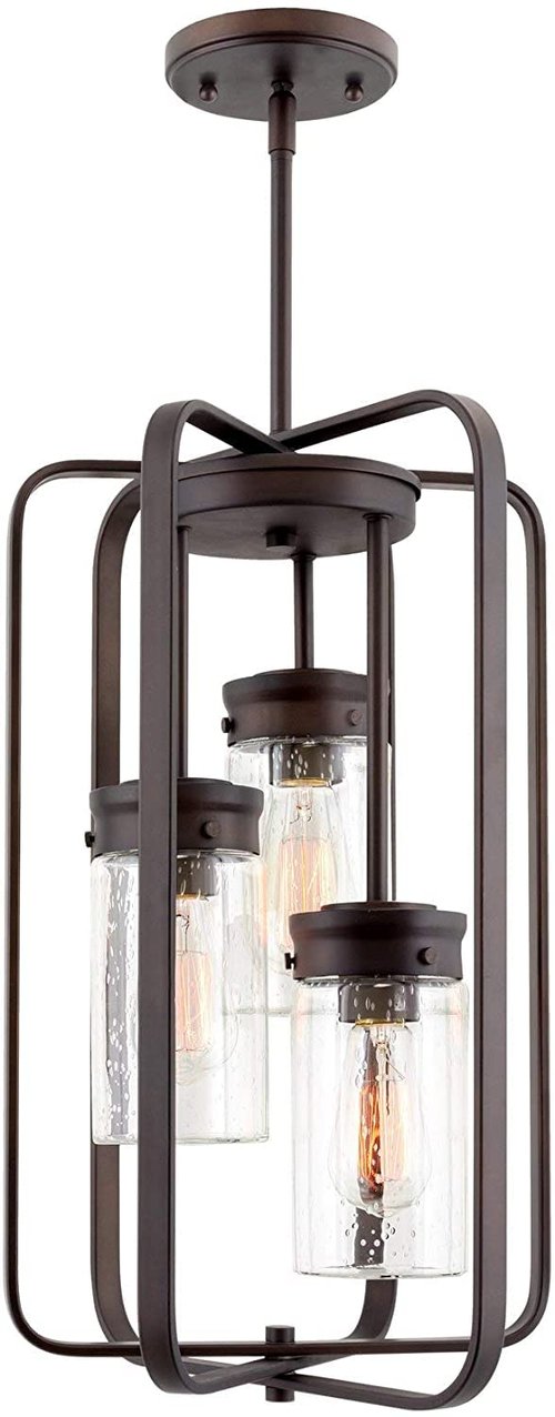 Eietonte 3 Pack Clear Seeded Glass Lamp Shades, 5.9in Height, 3.9in Diameter, 1.7in Fitter, Cylinder Bubble Glass Shade Covers, Seeded Glass Replacement for Pendant Light Chandelier Wall Sconce