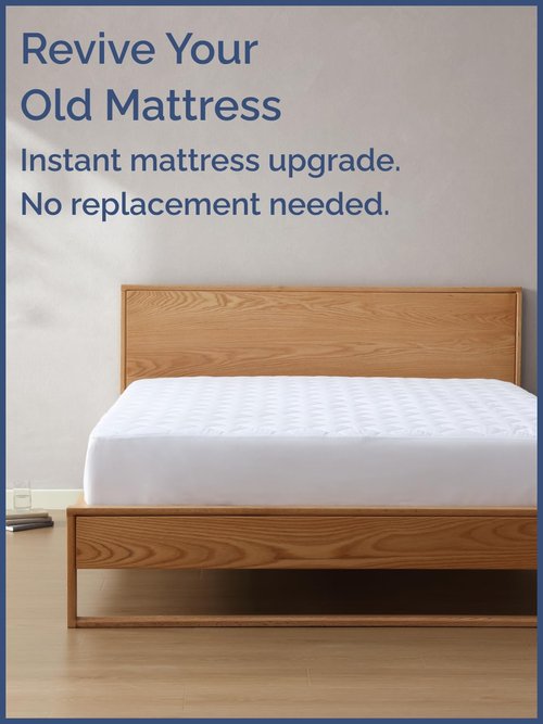 Quilted Fitted Mattress Pad Protector Queen Size - Elastic Fitted Mattress Topper & Cover - Breathable, Soft, Low Profile Top Cover with 8-16 Inch Deep Pockets - Easy-Fit & Machine Washable - White