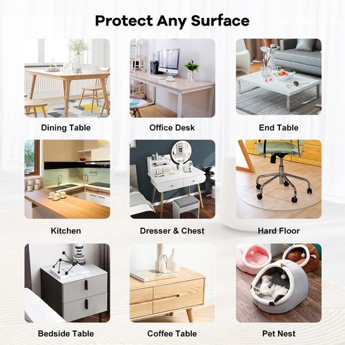 40x94 Inches Thick Long Clear PVC Conference Table Protector Transparent Plastic Tablecloth Desk Cover Pad Mat Christmas Buffet Dining Table Kitchen Bar Contertop Protection Waterproof Heat Resistant