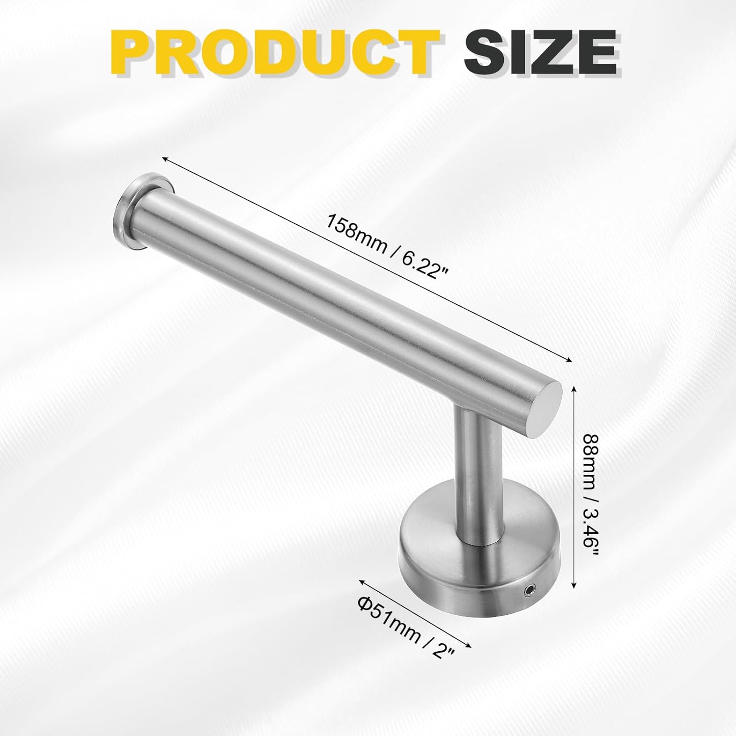 uxcell Stainless Steel Toilet Paper Holder - Rustproof Wall-Mount Design | 6.2-Inch Silver Finish