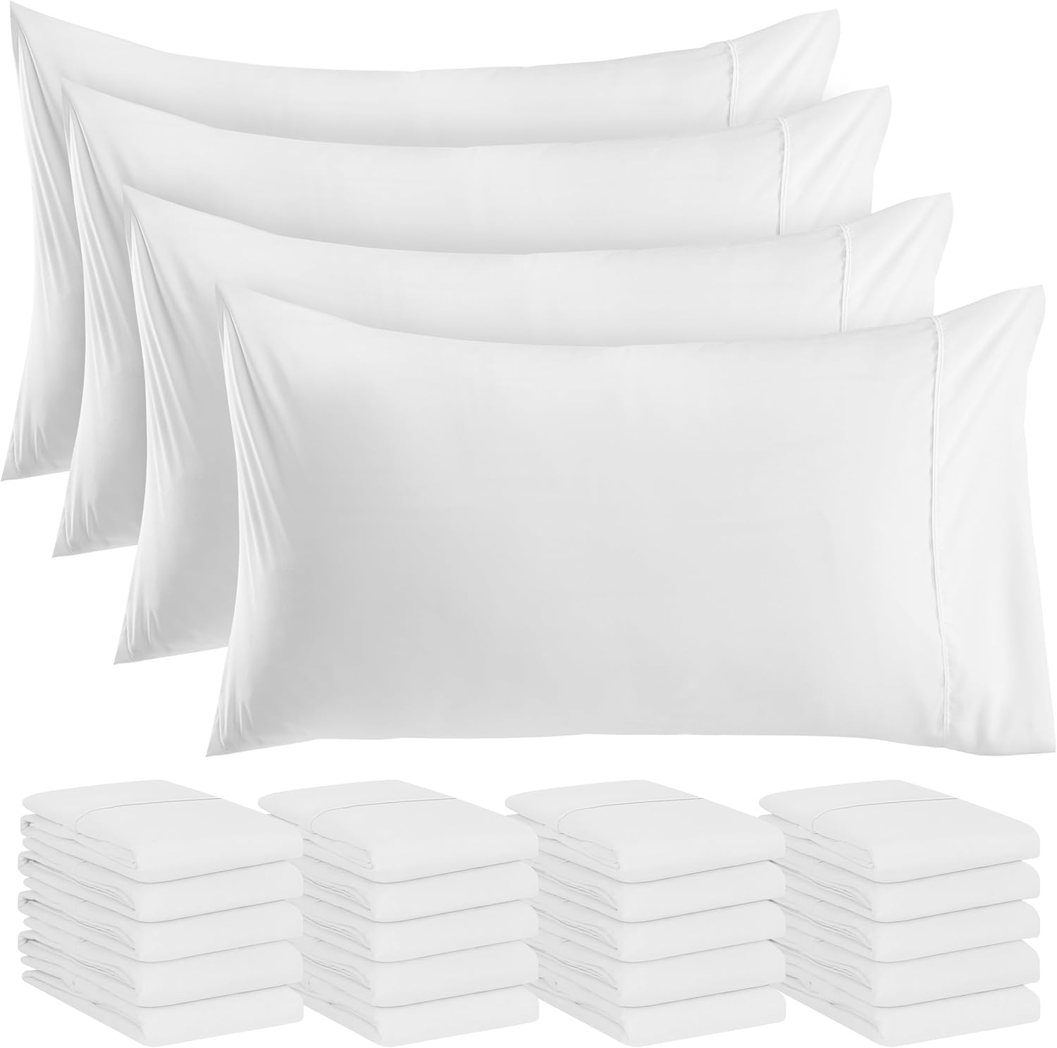 Utopia Bedding Queen Pillow Cases - Soft Brushed Microfiber - 24 Pack, Fade Resistant | 20 x 30 Inches, White