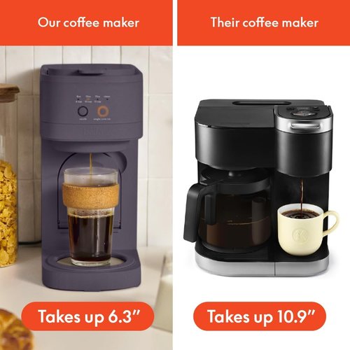 BELLA VersaBrew Coffee Maker - 2-in-1 K-Cup Compatible with Iced Coffee Function | 60oz Tank, Plum