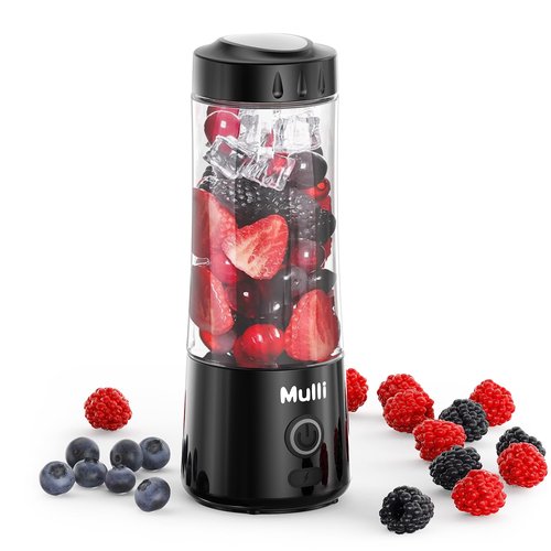 Mulli Portable Blender,USB Rechargeable Personal Mixer for Smoothie and Shakes, Mini Blender with Six Blades for Baby Food,Travel,Gym(Update)