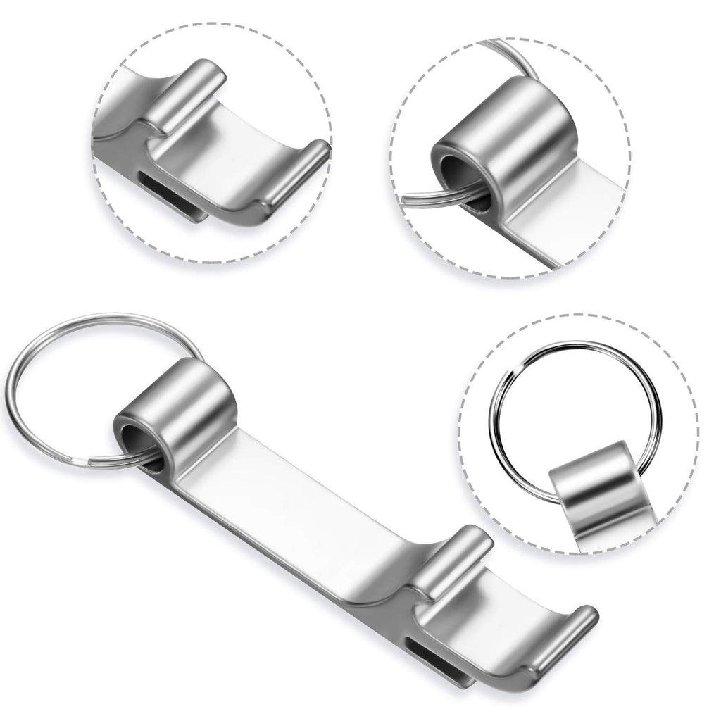 Boao 150 Pieces Metal Bottle Opener Split Key Ring Chain Keychain Bulk Aluminum Pocket Claw Bar Soda Beverage Beer Bottle Opener Personalized Wedding Party Favors(Silver)