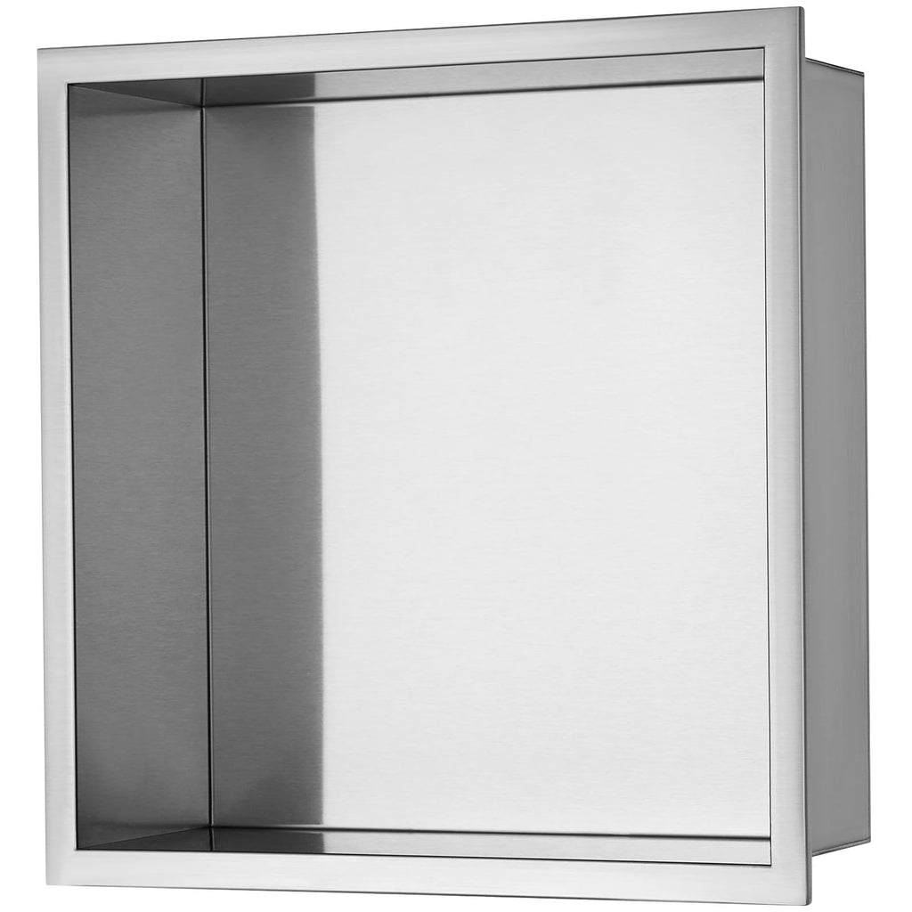 VEVOR Shower Niche No Tile Needed, Stainless Steel Niche for Shower Wall, Sealed Waterproof Rust-Resistant Bathroom Niche for Storage, 13x13'' Single Shelf