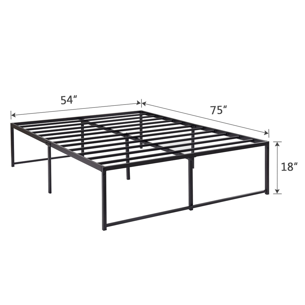 VECELO 18" Full Bed Frame/Metal Platform Mattress Foundation/No Box Spring Needed