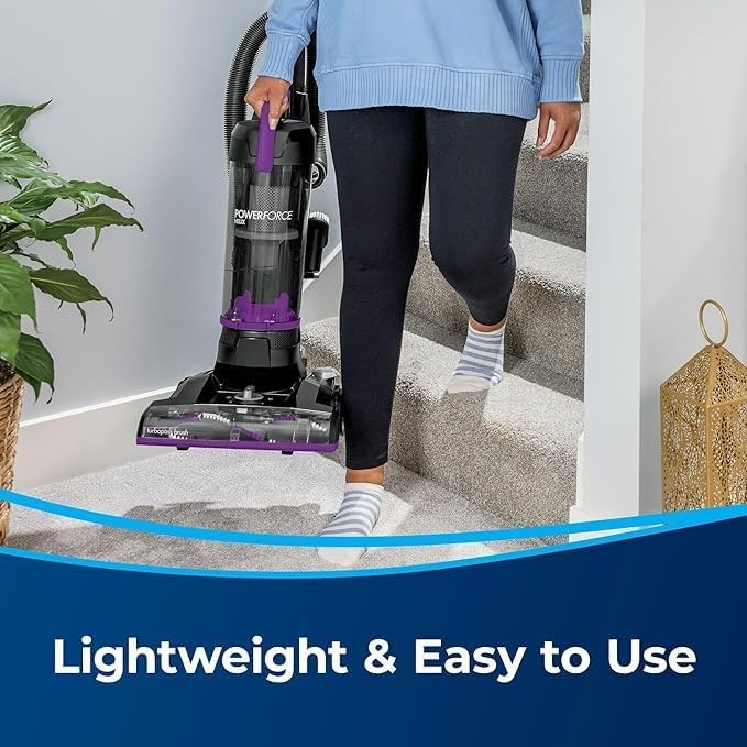 Power Force | Helix Bagless Upright Vacuum - Powerful Suction for Pet Hair & Carpets, 23ft Cord, 5 Height Settings, Violet
